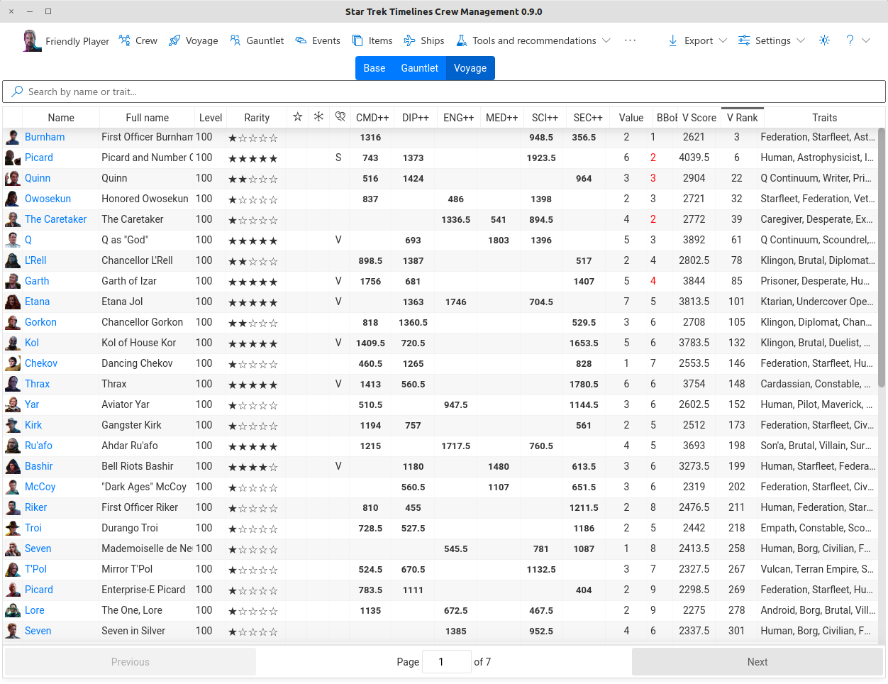 Screenshot of Crew - Voyage Stats